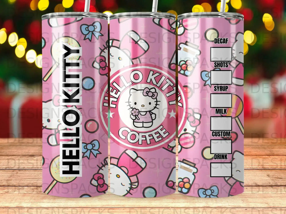 Hello Kitty Coffee Drink Menu Decaf Shots Custom Product Type