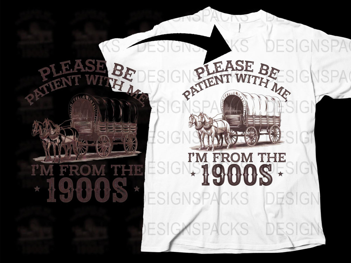 Vintage 1900s Themed T-Shirt, Funny Historical Wagon Design, Unique Graphic Tee, Unisex Fashion