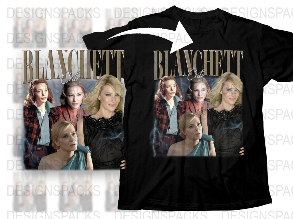 Cate Blanchett Fan T-Shirt, Celebrity Tribute Graphic Tee, Unique Actress Print, Stylish Women's Fashion Top