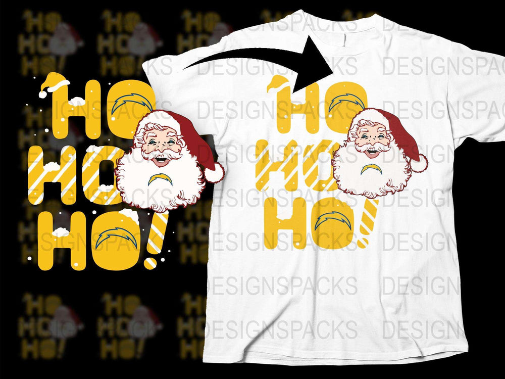 Festive Santa Claus Ho Ho Ho Graphic T-Shirt, Christmas Holiday Cheer Tee, Unisex White Cotton Shirt