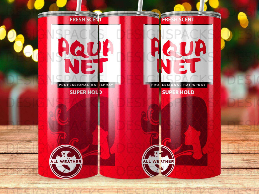 Three Aqua Net hairspray cans with "Fresh Scent" and "Super Hold" labels.