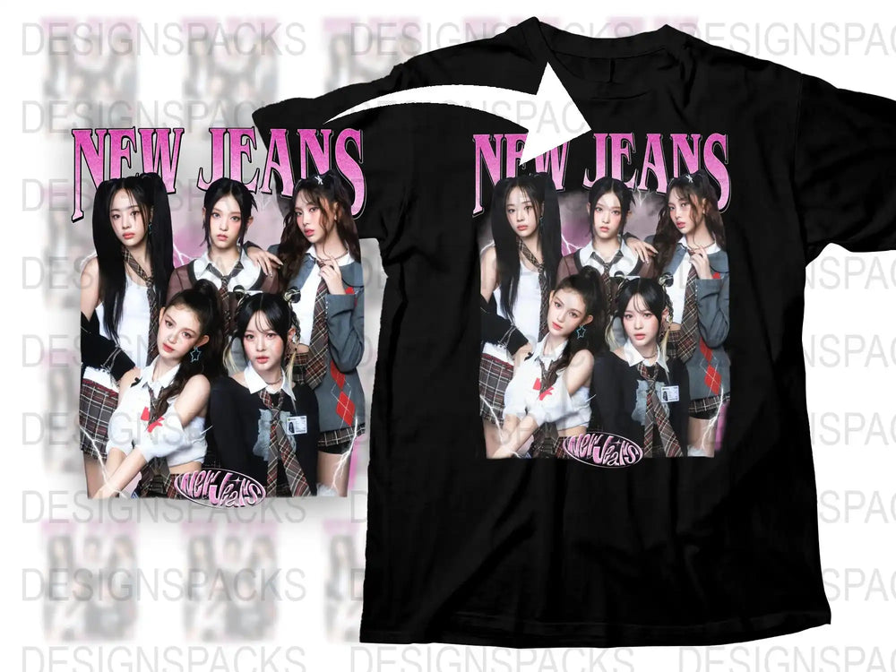 New Jeans Band T-Shirt, K-Pop Music Girl Group Fashion Top, Trendy Pop Culture Tee