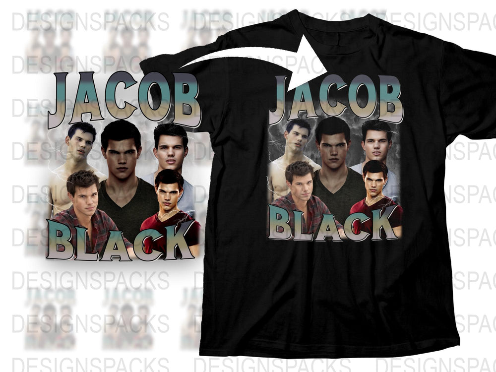Jacob Black Graphic T-Shirt, Movie Character Print Tee, Fan Merchandise Apparel, Gift Idea