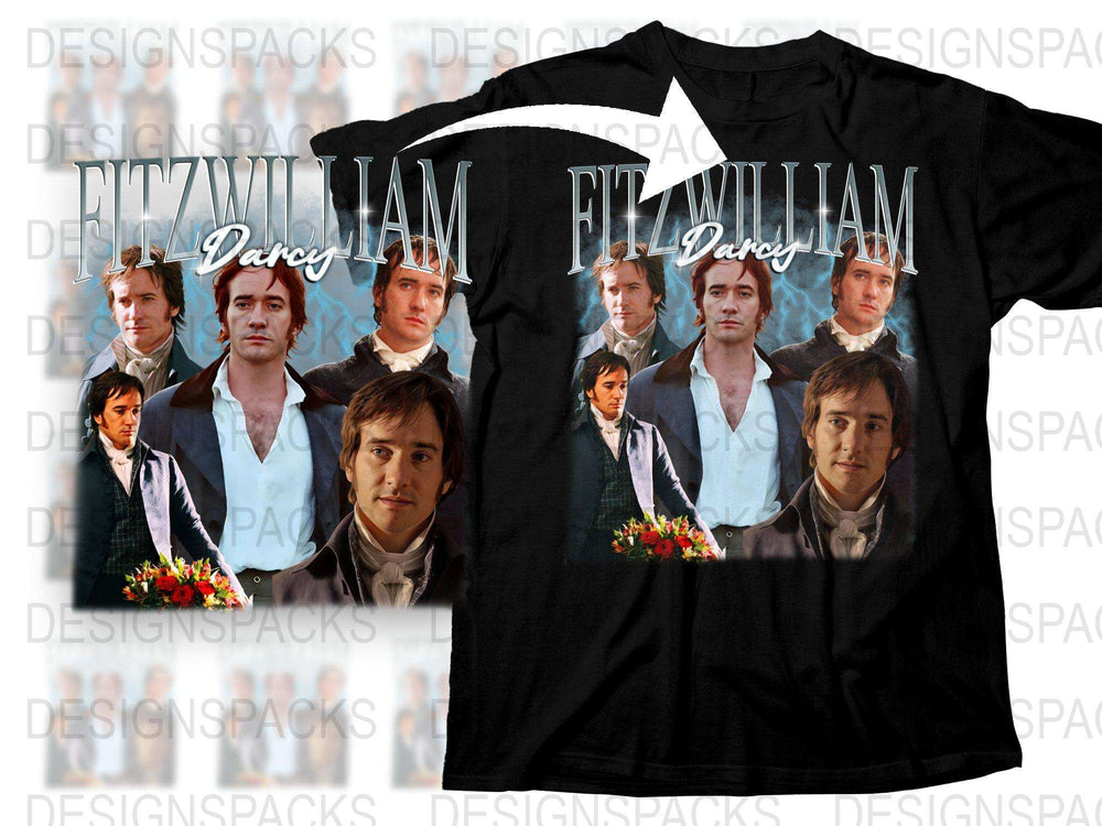 Fitzwilliam Darcy T-Shirt, Pride and Prejudice Fan Merch, Jane Austen Inspired, Multiple Portraits Design, Unique Gift Idea