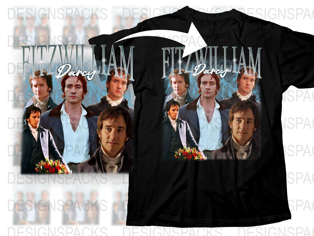 Fitzwilliam Darcy T-Shirt, Pride and Prejudice Fan Merch, Jane Austen Inspired, Multiple Portraits Design, Unique Gift Idea