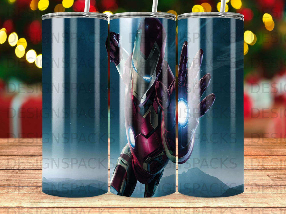 Iron Man reaches forward with repulsor blast against a blurred background.