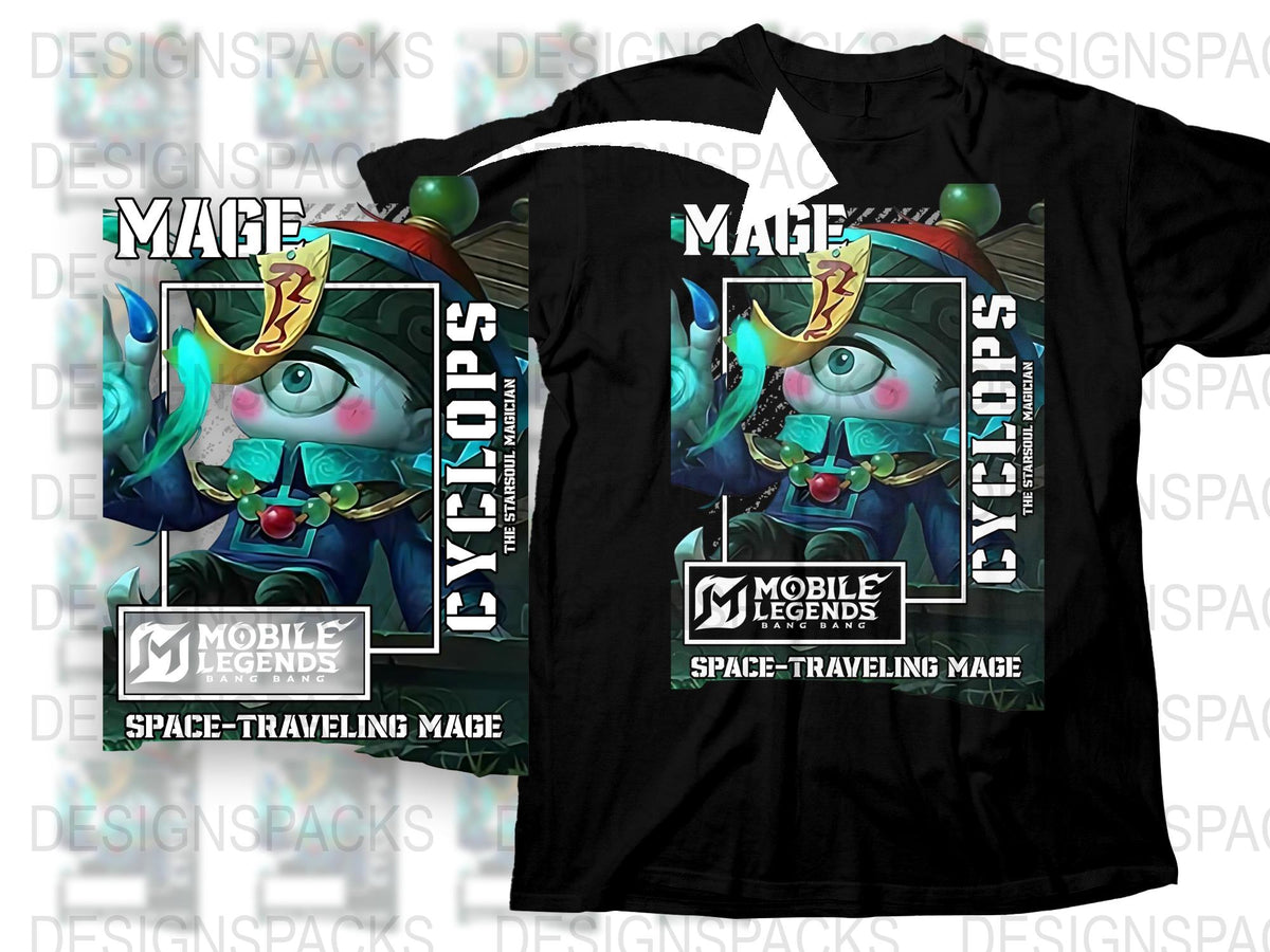 Cyclops Mobile Legends T-Shirt, Space-Traveling Mage Graphic Tee, Unisex Gamer Apparel, Fantasy Character Shirt