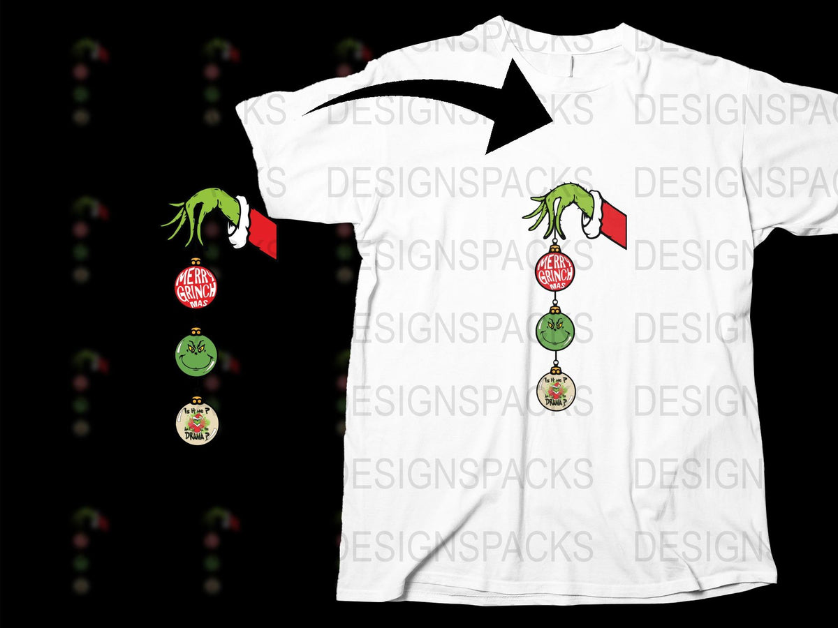 Festive Christmas Ornament T-Shirt, Holiday Graphic Tee, Unique Xmas Apparel, Unisex White Shirt