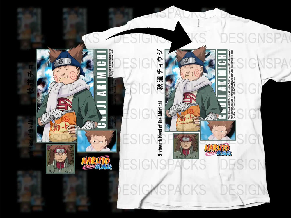 Naruto Anime Graphic T-Shirt, Unisex Kakashi Hatake Design Tee, Manga Casual Streetwear, Full Print Cotton Shirt