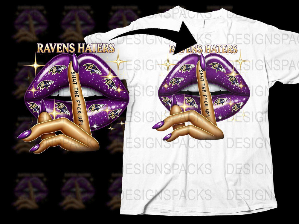 Ravens Haters Graphic T-Shirt with Purple and Gold Design, Sports Fan Apparel, Unisex Football Tee, Gift for Sports Enthusiasts