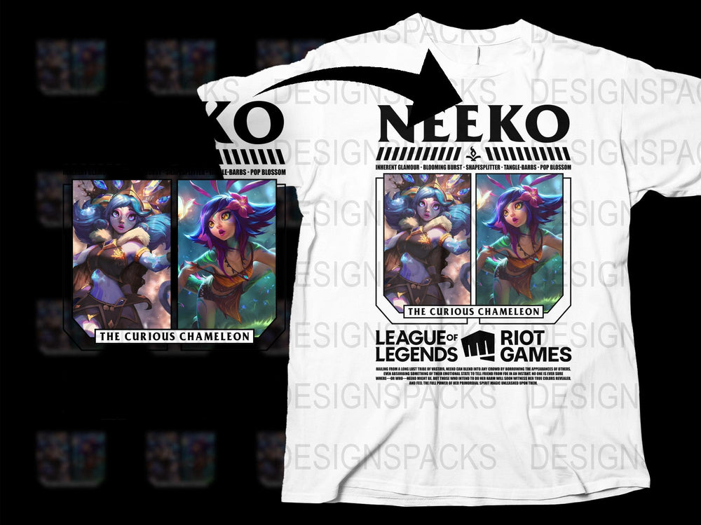 League of Legends Neeko T-Shirt, The Curious Chameleon Graphic Tee, Gaming Apparel for Fans