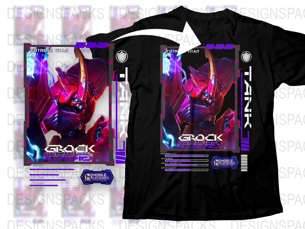 Mobile Legends T-Shirt, Titan Hero Graphic Tee, Vibrant Gaming Apparel, Collector's Edition Merchandise