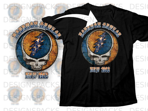 Houston Astros 1962 Retro Skull Graphic Black T-shirt