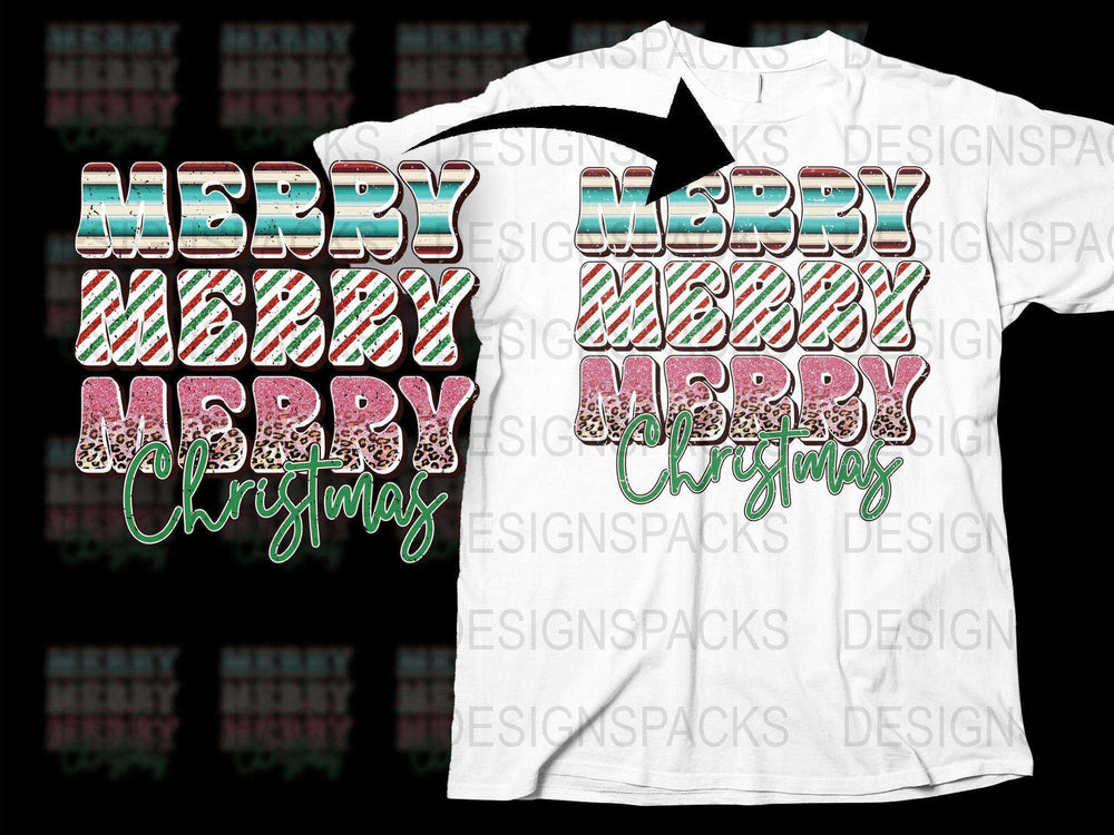 Festive Merry Christmas T-Shirt, Unisex Holiday Tee, Colorful Christmas Shirt, Casual Xmas Apparel Gift