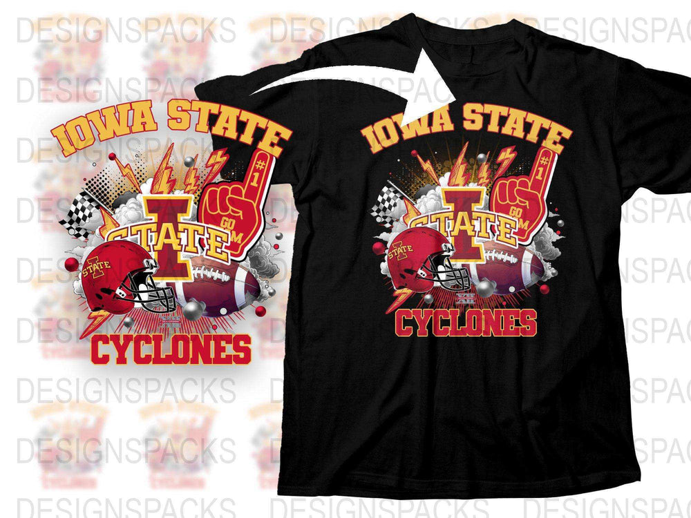 Iowa State Cyclones Graphic T-Shirt, College Football Fan Apparel, Sports Team Tee, Black Unisex Shirt, Trendy Game Day Outfit