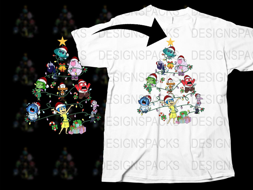 Kids Christmas T-Shirt, Cute Cartoon Characters Holiday Tee, Festive Winter Apparel for Children