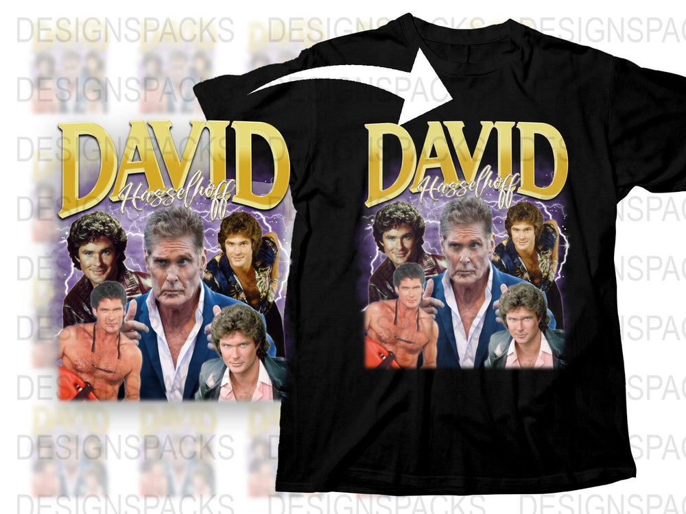 Vintage David Hasselhoff T-Shirt, Retro 80s Style Tee, Classic TV Show Fan Apparel