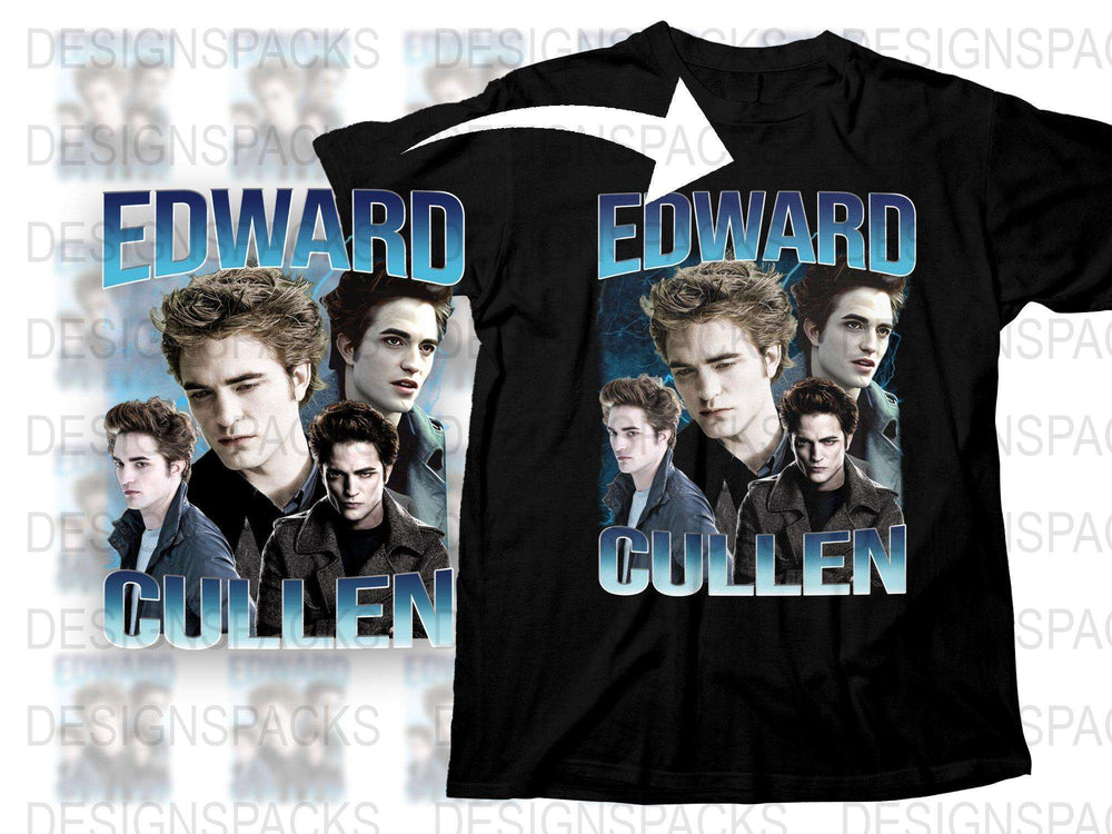 Edward Cullen Graphic T-Shirt, Vampire Movie Fan Tee, Cool Fantasy Film Merch, Unisex Clothing