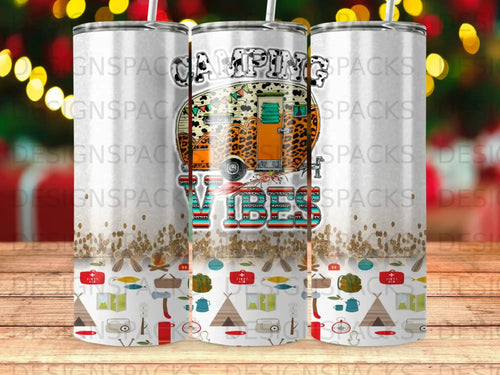 Tumbler with camping graphic, 