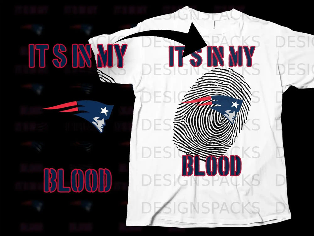 It's in My Blood Fingerprint Design Fan T-Shirt