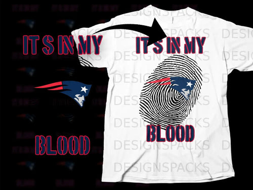 It's in My Blood Fingerprint Design Fan T-Shirt