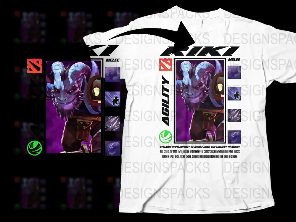 Riki Dota 2 Inspired Graphic T-Shirt, Video Game Character Tee, Gaming Apparel, Fantasy Art Shirt