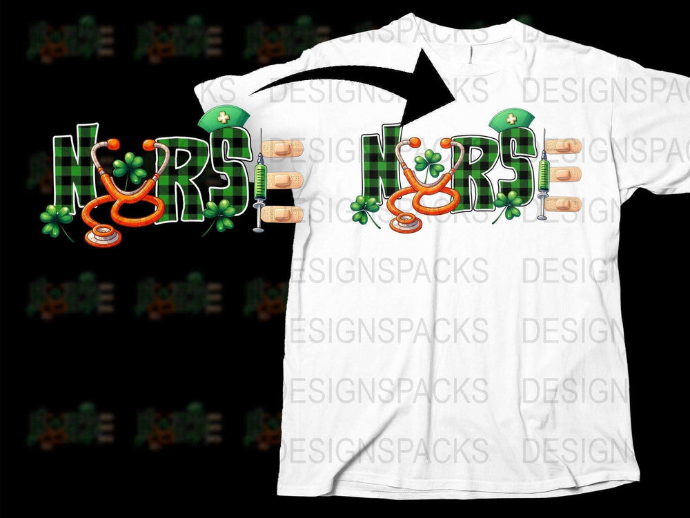 Nurse T-Shirt, Stethoscope Graphic Tee, Medical Profession Apparel, Green Orange Design, Unisex Clothing
