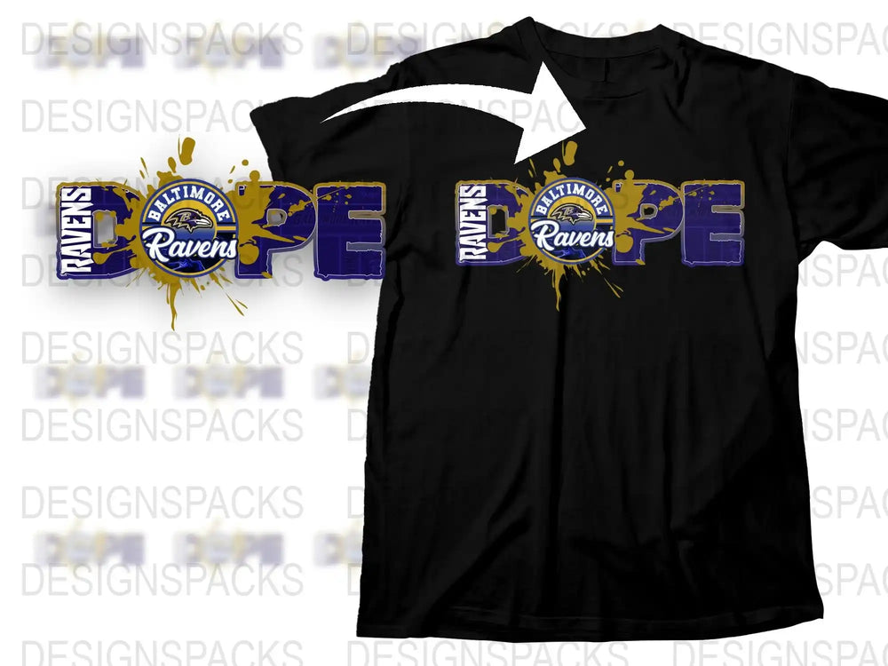 Baltimore Ravens T-Shirt, Purple and Gold Football Fan Apparel, Unisex Sports Tee