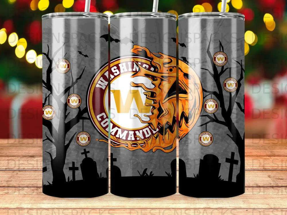 Spooky Commanders Jack-o'-Lantern Tumbler Digital Wrap Design