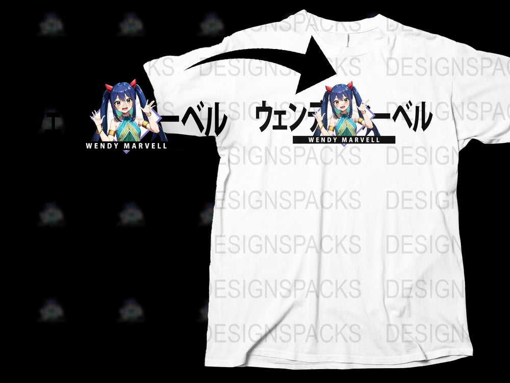 Anime Inspired T-Shirt, Wendy Marvell Graphic Tee, White Casual Cosplay Apparel