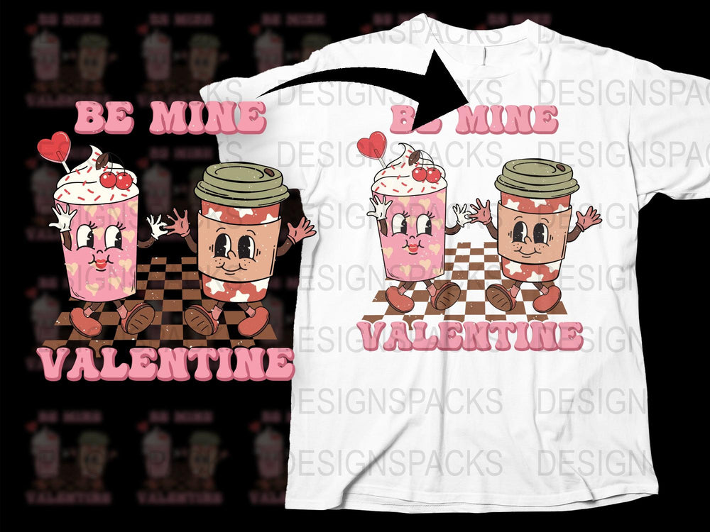 Valentine Coffee Cup T-Shirt, Cute Love Drink Graphic Tee, Romantic Gift Idea for Couples