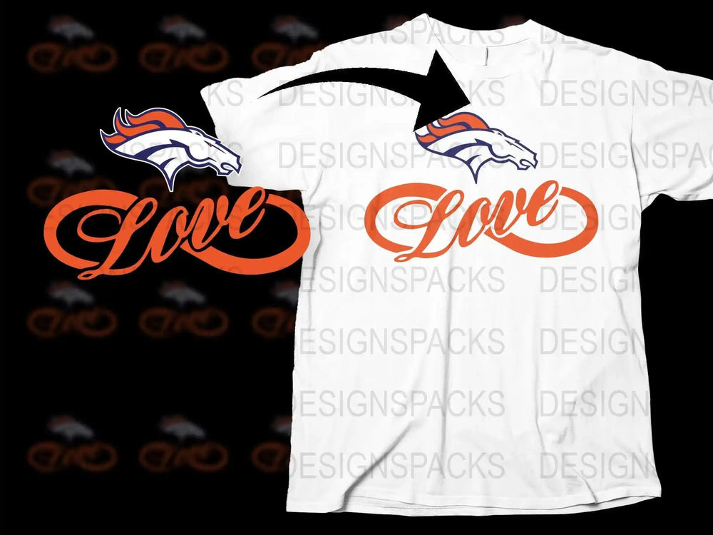 Denver Football Love T-Shirt, Unisex Graphic Tee, Sports Fan Gift, Casual Wear