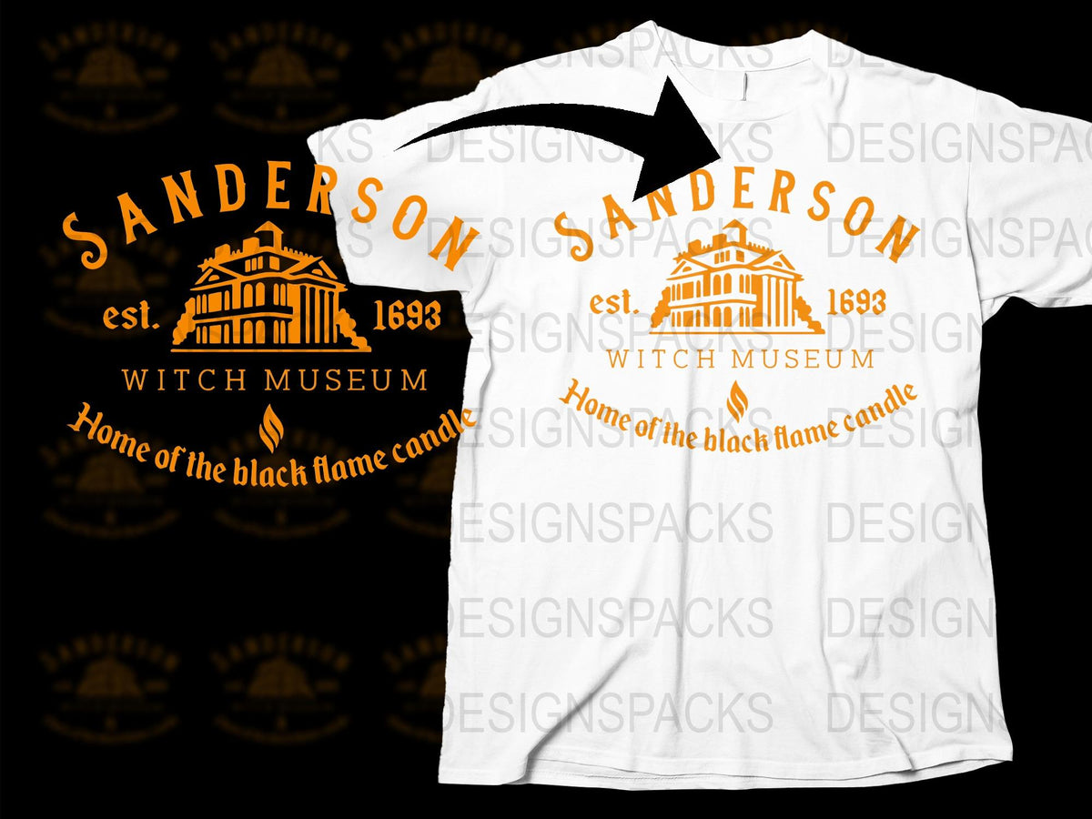 Sanderson Witch Museum T-Shirt, Black Flame Candle, Halloween Graphic Tee, Vintage 1963 Design, Unisex Casual Wear