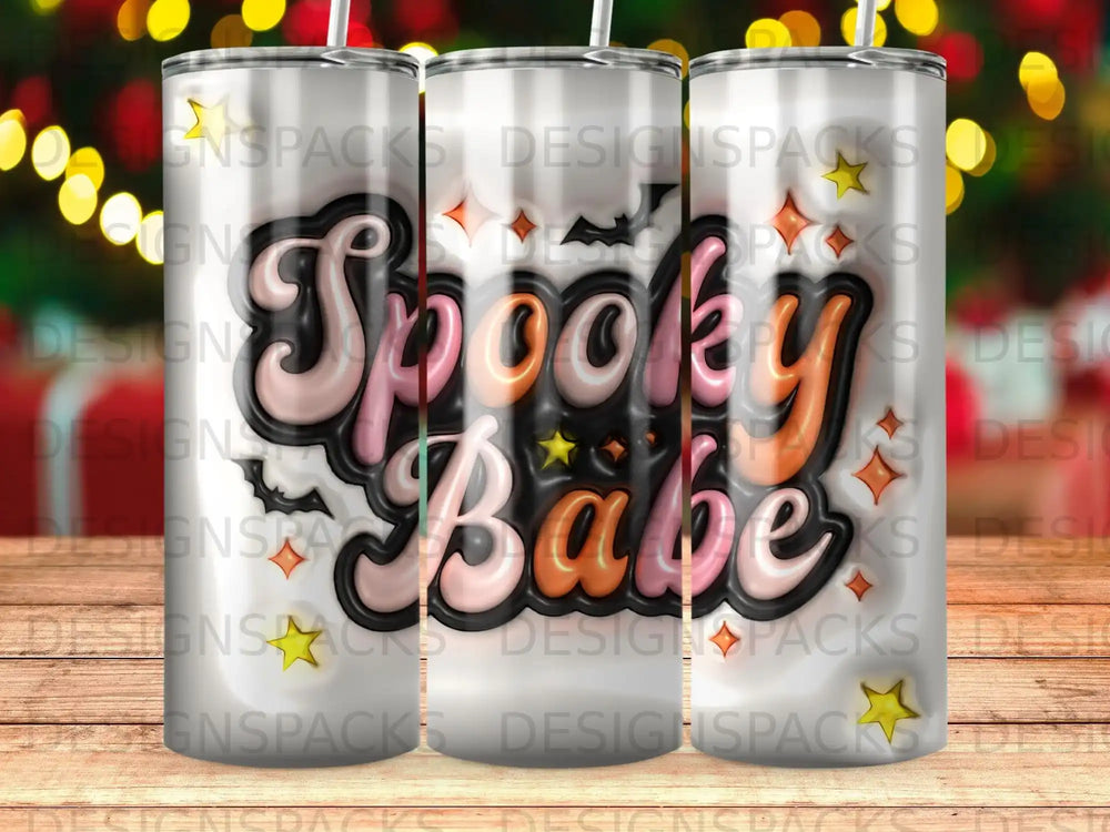 Spooky Babe Bats Stars Halloween Tumbler Design product type