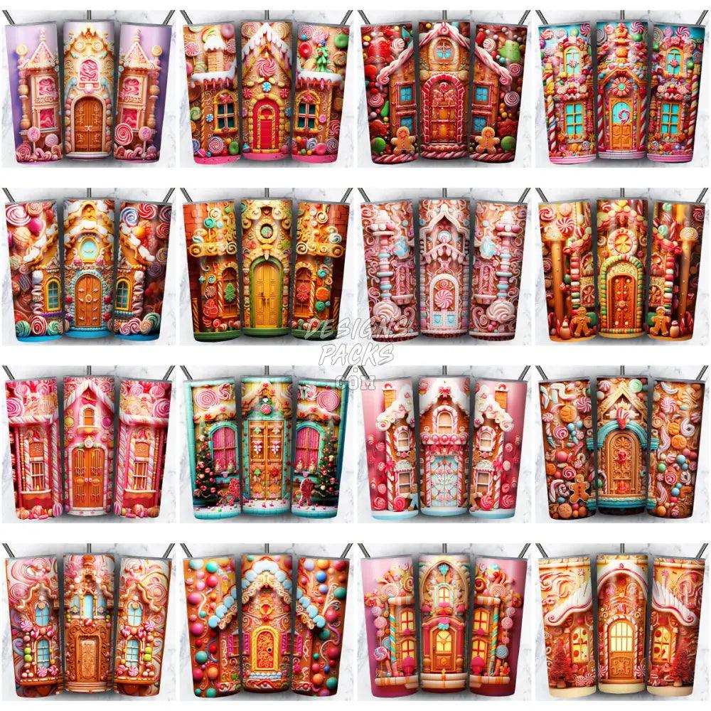 98 Gingerbread House Christmas Tumbler Wrap Bundle Jpg