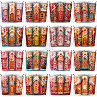 Load image into Gallery viewer, 98 Gingerbread House Christmas Tumbler Wrap Bundle Jpg
