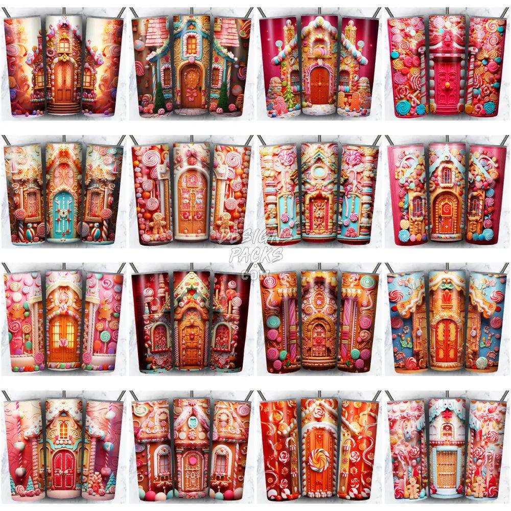 98 Gingerbread House Christmas Tumbler Wrap Bundle Jpg
