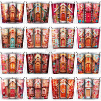 Load image into Gallery viewer, 98 Gingerbread House Christmas Tumbler Wrap Bundle Jpg
