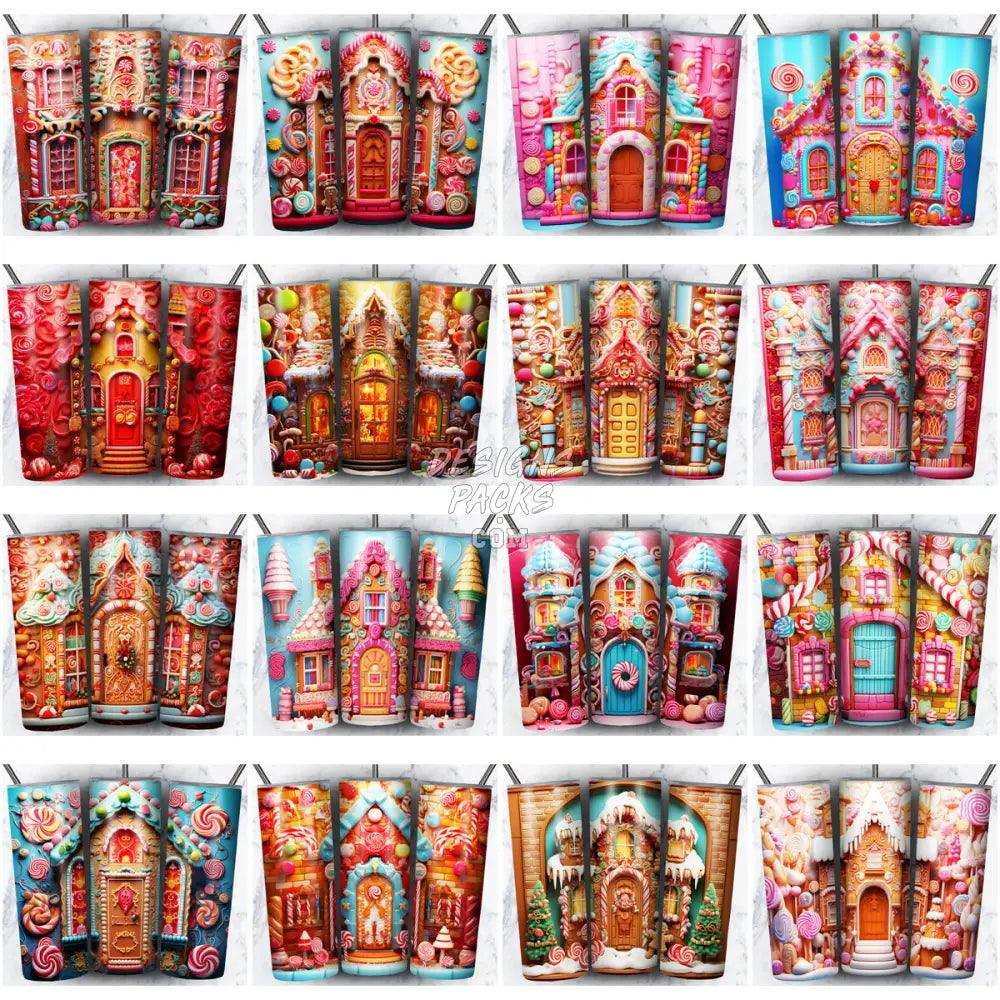 98 Gingerbread House Christmas Tumbler Wrap Bundle Jpg