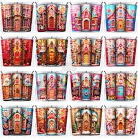 Load image into Gallery viewer, 98 Gingerbread House Christmas Tumbler Wrap Bundle Jpg
