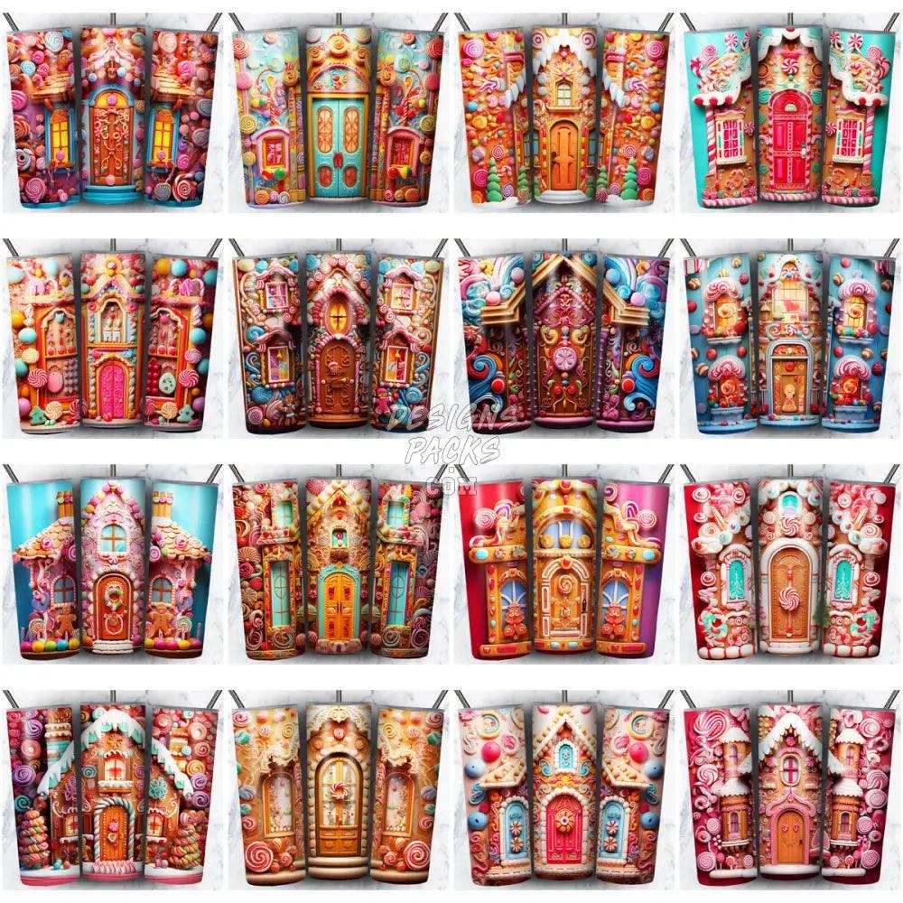 98 Gingerbread House Christmas Tumbler Wrap Bundle Jpg