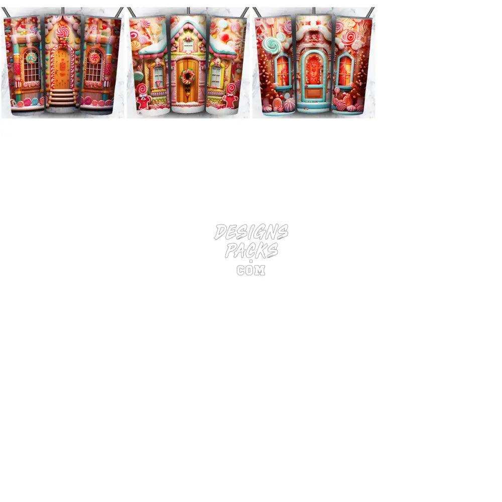 98 Gingerbread House Christmas Tumbler Wrap Bundle Jpg