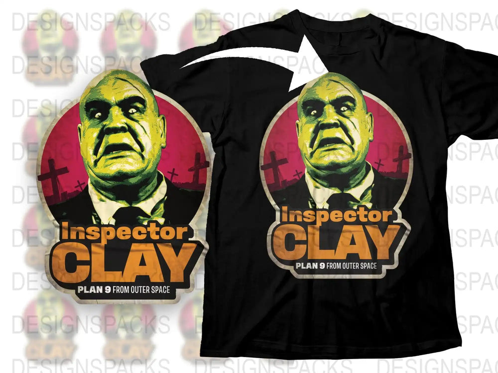 Inspector Clay Plan 9 From Outer Space T-Shirt, Vintage Sci-Fi Movie Tee, Retro Graphic Shirt