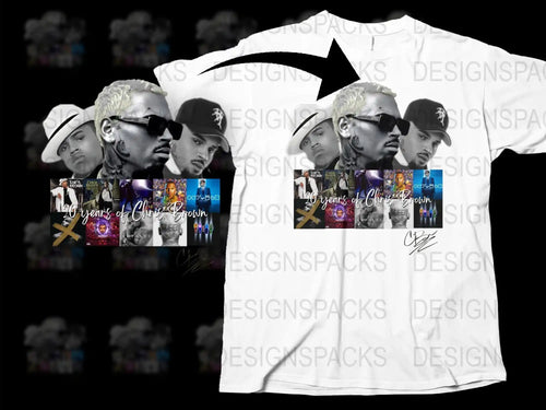 Chris Brown 10 Years Anniversary T-Shirt, Men's Graphic Tee, Music Artist Tribute, Collectors Item, Urban Streetwear Style, Unisex Fashion