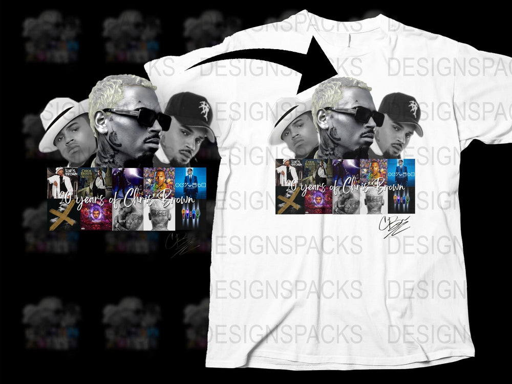 Chris Brown 10 Years Anniversary T-Shirt, Men's Graphic Tee, Music Artist Tribute, Collectors Item, Urban Streetwear Style, Unisex Fashion
