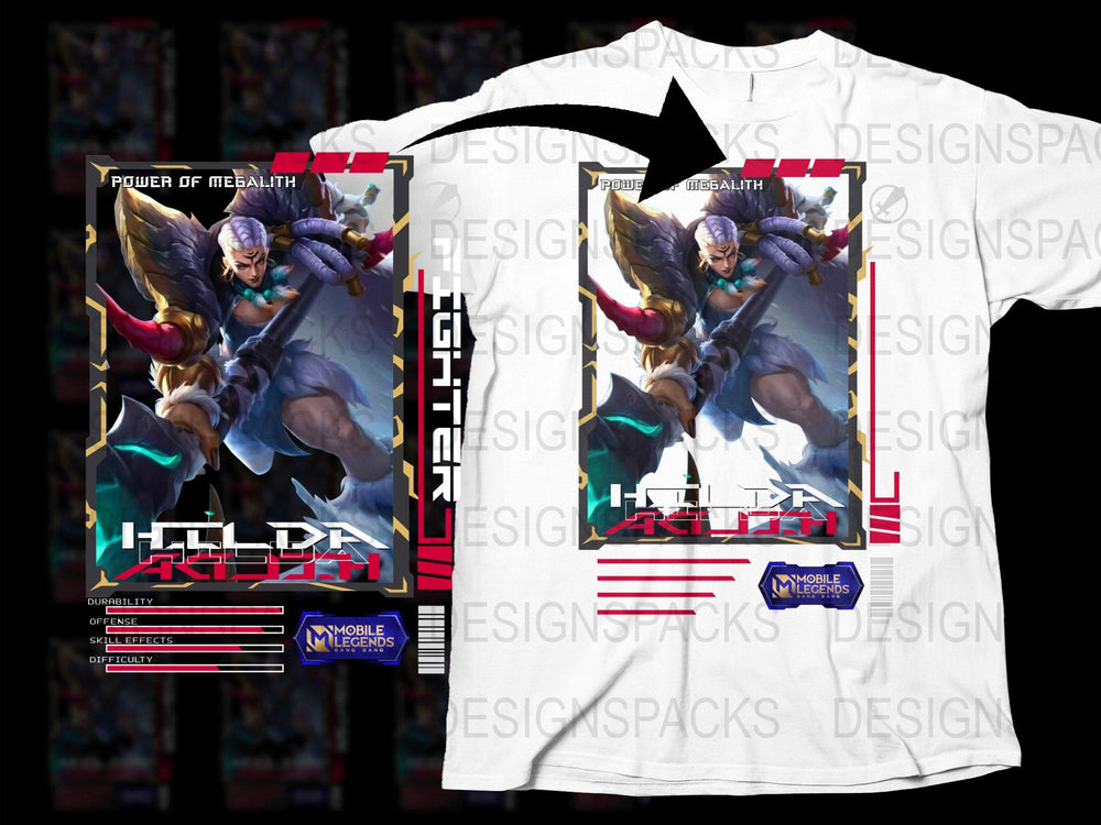 Mobile Legends Hilda T-Shirt, Power of Megalith Hero Tee, Gaming Graphic Shirt, Unisex Cotton Top