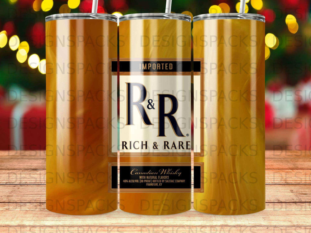 R&R Rich & Rare Canadian Whisky bottle with label details.