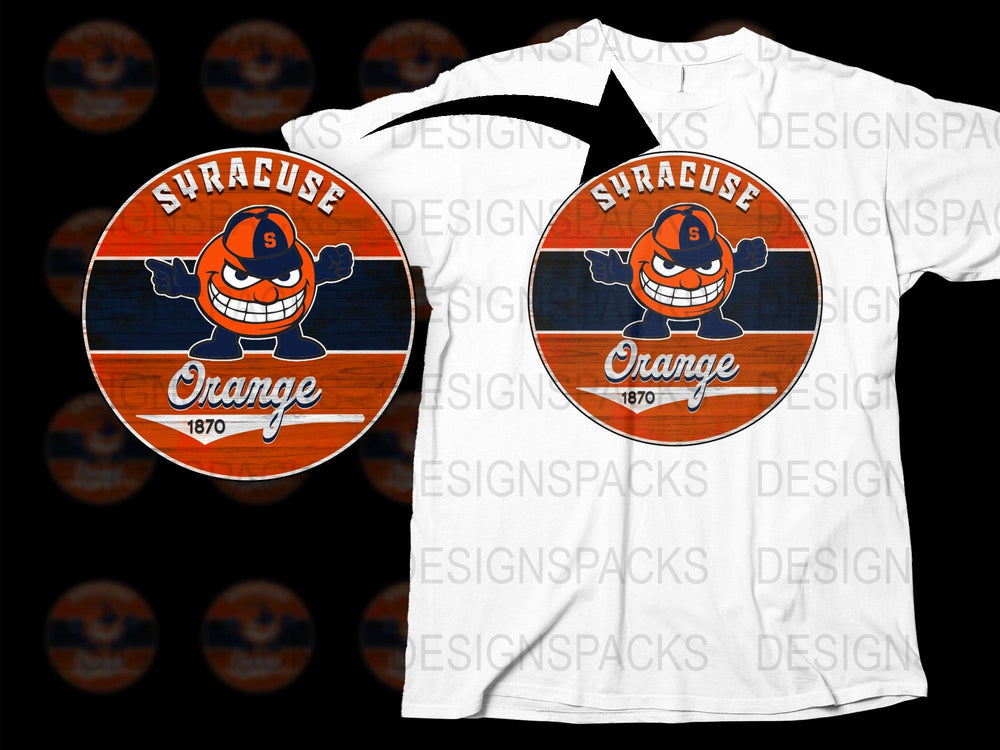 Syracuse Orange T-Shirt, Vintage College Logo Tee, Mascot Graphic, Sports Fan Apparel, 1870 Design, Unisex Fashion