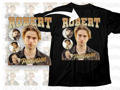 Robert Pattinson Fan Shirt, Movie Star Graphic Tee, Unisex Black T-Shirt with Celebrity Photos
