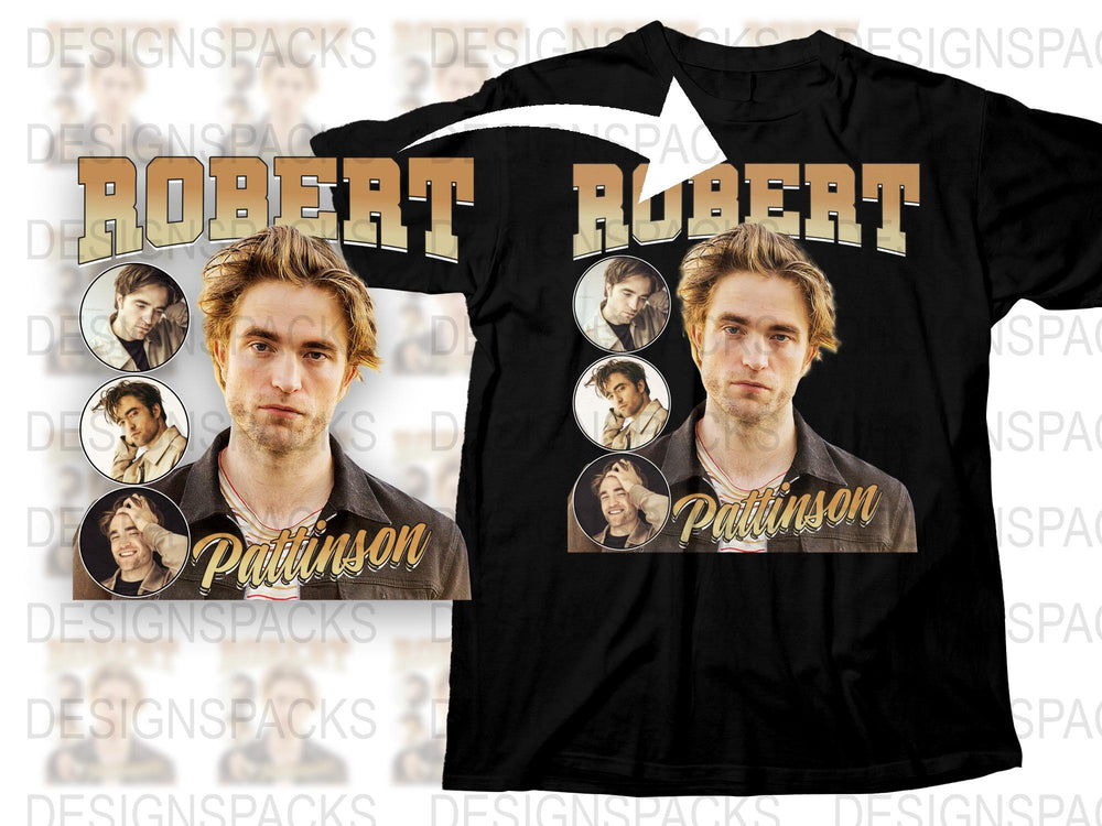 Robert Pattinson Fan Shirt, Movie Star Graphic Tee, Unisex Black T-Shirt with Celebrity Photos